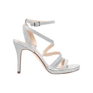 🆕 NINA Silver Platform Strappy Glitter Sandals - 7.5